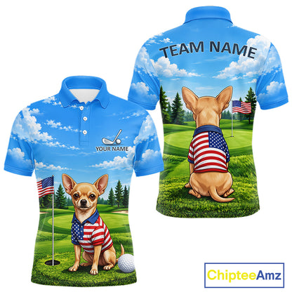 Chihuahua Golf Team Shirt Custom Funny Golf Polos For Men Matching Couples Golf Shirts NYN4440