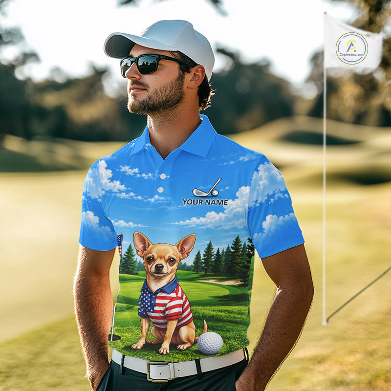 Chihuahua Golf Team Shirt Custom Funny Golf Polos For Men Matching Couples Golf Shirts NYN4440