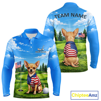 Chihuahua Golf Team Shirt Custom Funny Golf Polos For Men Matching Couples Golf Shirts NYN4440
