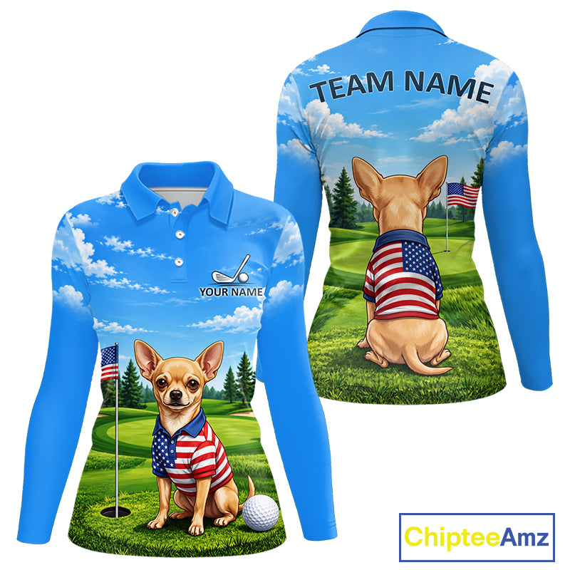 Chihuahua Golf Team Shirt Custom Funny Golf Polos For Women Matching Couples Golf Shirts NYN4440