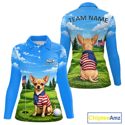 Chihuahua Golf Team Shirt Custom Funny Golf Polos For Women Matching Couples Golf Shirts NYN4440