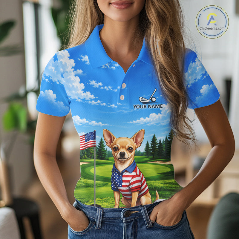 Chihuahua Golf Team Shirt Custom Funny Golf Polos For Women Matching Couples Golf Shirts NYN4440