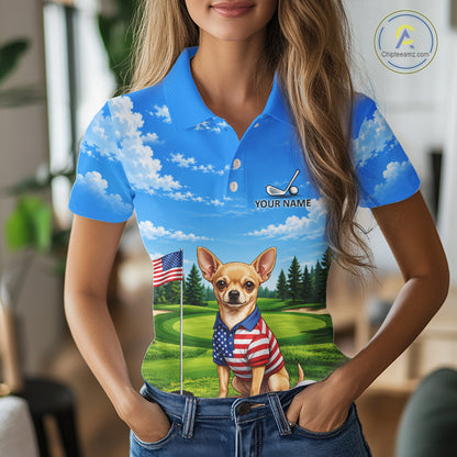 Chihuahua Golf Team Shirt Custom Funny Golf Polos For Women Matching Couples Golf Shirts NYN4440