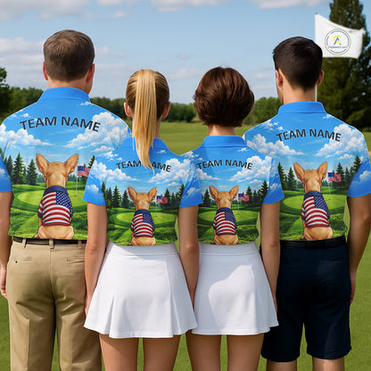 Chihuahua Golf Team Shirt Custom Funny Golf Polos For Men Matching Couples Golf Shirts NYN4440