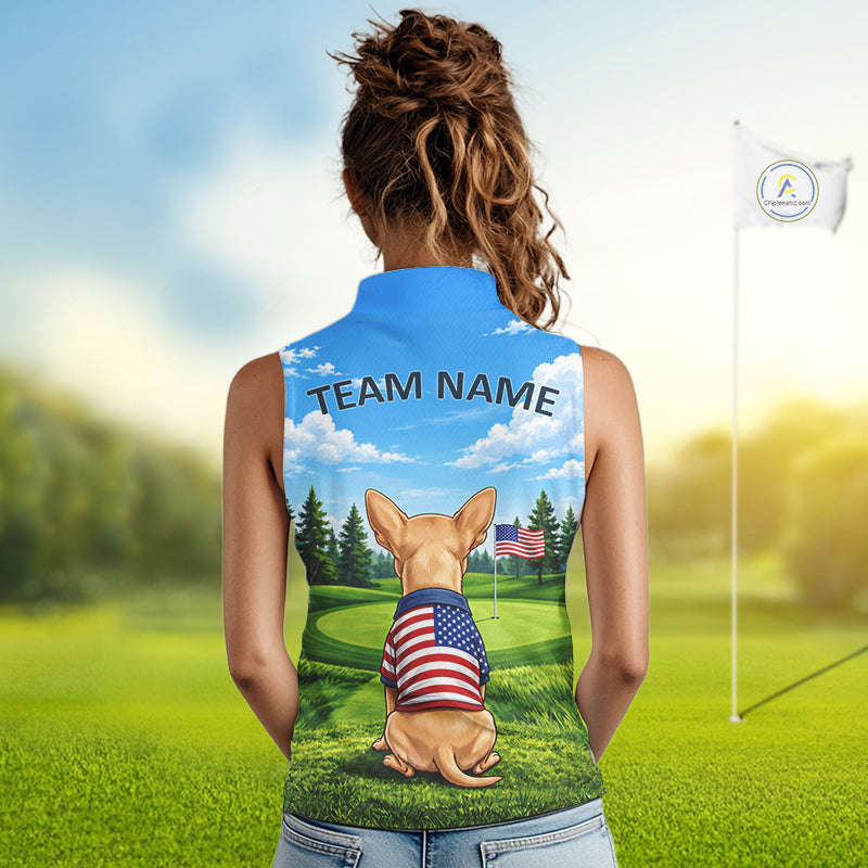 Chihuahua Golf Team Shirt Custom Funny Golf Sleeveless Polos For Women Matching Couples Golf Shirts NYN4440