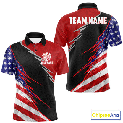 Personalized American Flag Darts Shirt For Men Custom Patriotic US Darts Team Jersey NYN2840