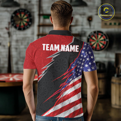 Personalized American Flag Darts Shirt For Men Custom Patriotic US Darts Team Jersey NYN2840