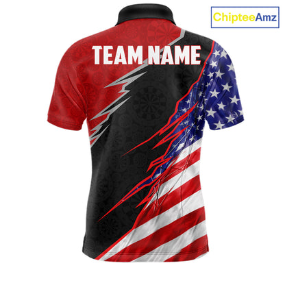 Personalized American Flag Darts Shirt For Men Custom Patriotic US Darts Team Jersey NYN2840