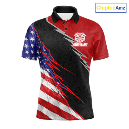 Personalized American Flag Darts Shirt For Men Custom Patriotic US Darts Team Jersey NYN2840