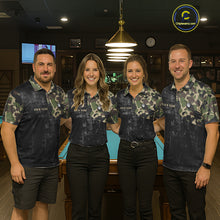 Load image into Gallery viewer, Black Grunge Camouflage Billiard Pool Shirt For Men Custom 8 Ball Billiard Team Jersey NYN3065