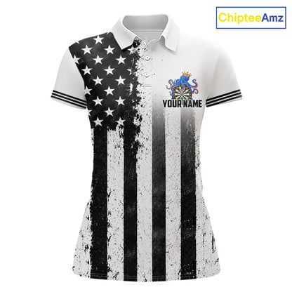 Custom Name American Flag Grunge Octopus Dart Team Jersey Patriotic Funny Darts Shirt For Women NYN4478
