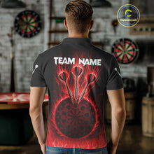 Load image into Gallery viewer, Custom Red Flames Dartboard Horror Multi Skull Dart Men Polo Jerseys Outfits Dart Shirt NYN1679