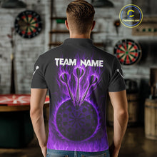 Load image into Gallery viewer, Custom Purple Flames Dartboard Horror Multi Skull Dart Men Polo Jerseys Outfits Dart Shirt NYN1680