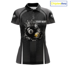 Load image into Gallery viewer, Personalized Grunge Crown 8 Ball &amp; 9 Ball Billiard Pool Shirt For Women Custom Billiard Team Jersey NYN3216