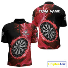Load image into Gallery viewer, Custom Black-Red Dragon Lightning Dartboard Dart Men 1/4-Zip Jerseys Dart Team Shirt NYN1689