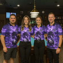Load image into Gallery viewer, Dragon Thunder Purple Cue &amp; Pool 8 Ball Men Billiard Shirt Custom Billiard Polo &amp; 1/4-Zip Attire NYN2496