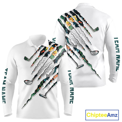 Cactus Pattern Golf Polo Shirt For Men Custom Cactus Golf Team Shirt, Golfer Gifts NYN2855