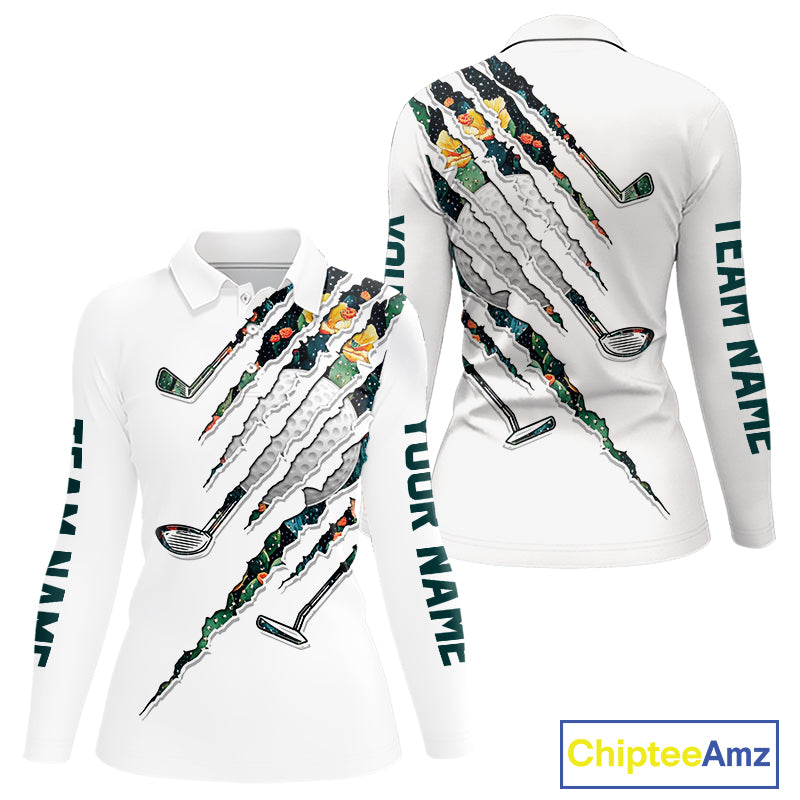 Cactus Pattern Golf Polo Shirt For Womens Custom Cactus Golf Team Shirt, Golfer Gifts NYN2855