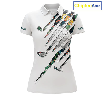 Cactus Pattern Golf Polo Shirt For Womens Custom Cactus Golf Team Shirt, Golfer Gifts NYN2855