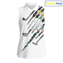 Load image into Gallery viewer, Cactus Pattern Golf Sleeveless Polo Shirt For Womens Custom Cactus Golf Team Shirt, Golfer Gifts NYN2855