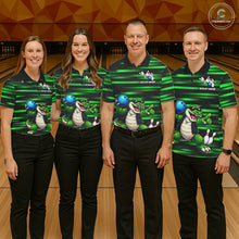 Load image into Gallery viewer, Funny Crocodile Bowling Jersey For Men Personalized Green Strike Lightning Team Bowling Attire NYN3228