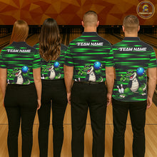 Load image into Gallery viewer, Funny Crocodile Bowling Jersey For Men Personalized Green Strike Lightning Team Bowling Attire NYN3228