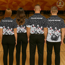 Load image into Gallery viewer, White And Black Cracked Funny Pins &amp; Ball Bowling Shirt For Men Custom Outfit Team Bowling Jersey NYN3238