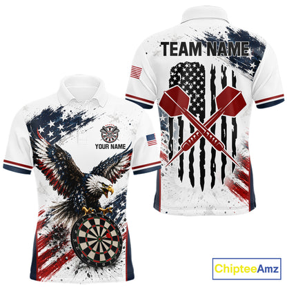 Custom Vintage Eagle Grunge Dart Shirt For Men Dart Arrow US Flag Retro Dart Tournament Team Jersey NYN4507