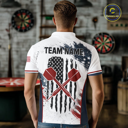 Custom Vintage Eagle Grunge Dart Shirt For Men Dart Arrow US Flag Retro Dart Tournament Team Jersey NYN4507