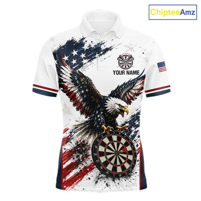 Custom Vintage Eagle Grunge Dart Shirt For Men Dart Arrow US Flag Retro Dart Tournament Team Jersey NYN4507