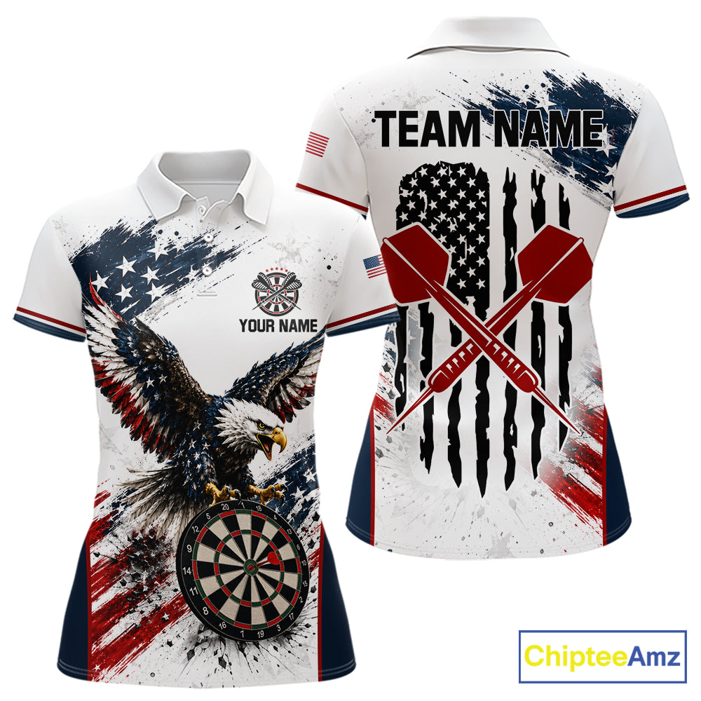 Custom Vintage Eagle Grunge Dart Shirt For Women Dart Arrow US Flag Retro Dart Tournament Team Jersey NYN4507
