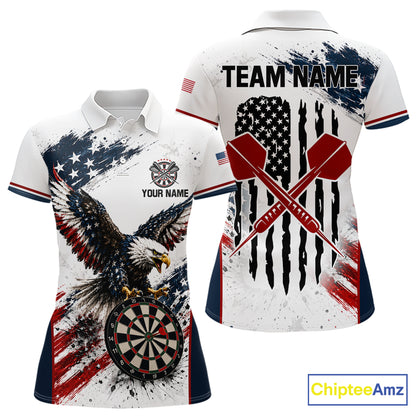 Custom Vintage Eagle Grunge Dart Shirt For Women Dart Arrow US Flag Retro Dart Tournament Team Jersey NYN4507