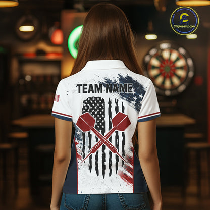 Custom Vintage Eagle Grunge Dart Shirt For Women Dart Arrow US Flag Retro Dart Tournament Team Jersey NYN4507