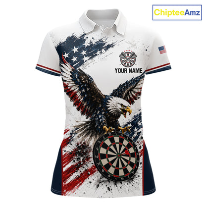 Custom Vintage Eagle Grunge Dart Shirt For Women Dart Arrow US Flag Retro Dart Tournament Team Jersey NYN4507