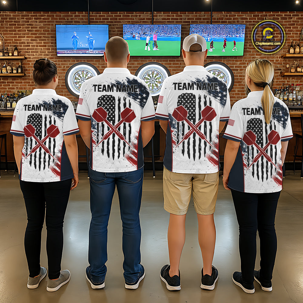 Custom Vintage Eagle Grunge Dart Shirt For Women Dart Arrow US Flag Retro Dart Tournament Team Jersey NYN4507