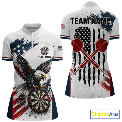 Custom Vintage Eagle Grunge Dart Shirt For Women Dart Arrow US Flag Retro Dart Tournament Team Jersey NYN4507
