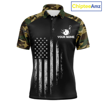 Patriotic USA Flag Darts Polo 1/4-Zip Shirt For Women Custom Green Military Camouflage Darts Team Jersey NYN4513