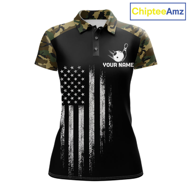 Patriotic USA Flag Darts Polo 1/4-Zip Shirt For Men Custom Green Military Camouflage Darts Team Jersey NYN4513