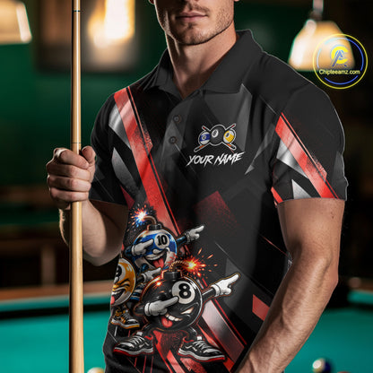 Funny Dabbing Bomb 8-Ball 9-Ball 10-Ball Billiard Pool Shirt For Men Custom Billiard Team Appeal NYN4865