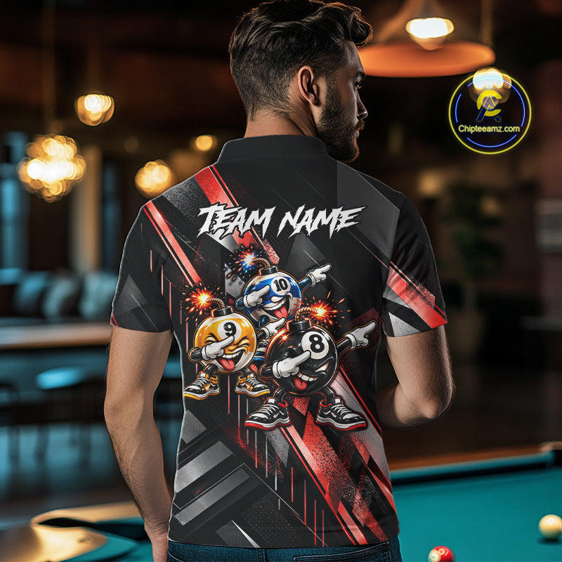 Funny Dabbing Bomb 8-Ball 9-Ball 10-Ball Billiard Pool Shirt For Men Custom Billiard Team Appeal NYN4865