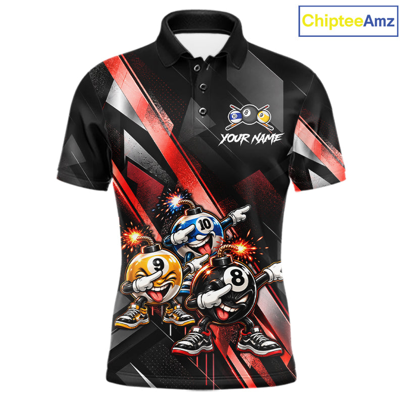 Funny Dabbing Bomb 8-Ball 9-Ball 10-Ball Billiard Pool Shirt For Men Custom Billiard Team Appeal NYN4865