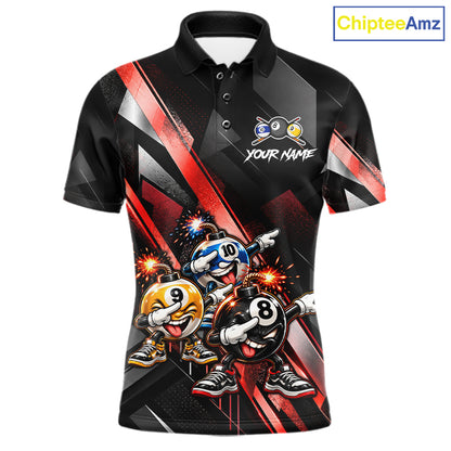 Funny Dabbing Bomb 8-Ball 9-Ball 10-Ball Billiard Pool Shirt For Men Custom Billiard Team Appeal NYN4865