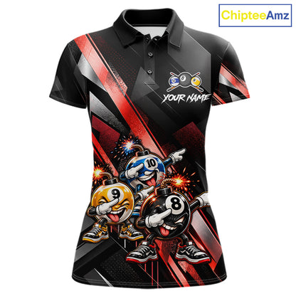 Funny Dabbing Bomb 8-Ball 9-Ball 10-Ball Billiard Pool Shirt For Women Custom Billiard Team Appeal NYN4865