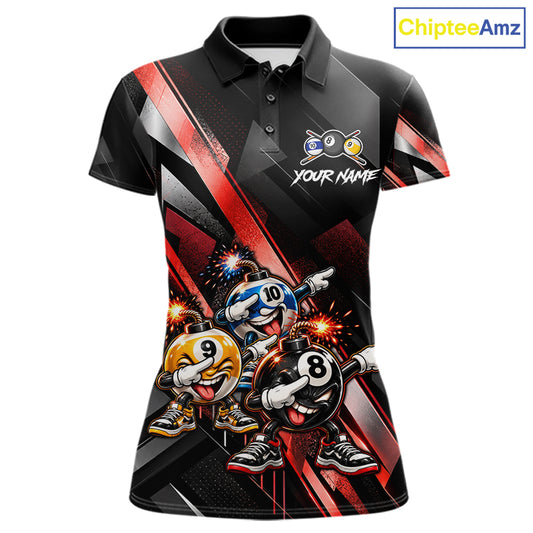 Funny Dabbing Bomb 8-Ball 9-Ball 10-Ball Billiard Pool Shirt For Women Custom Billiard Team Appeal NYN4865