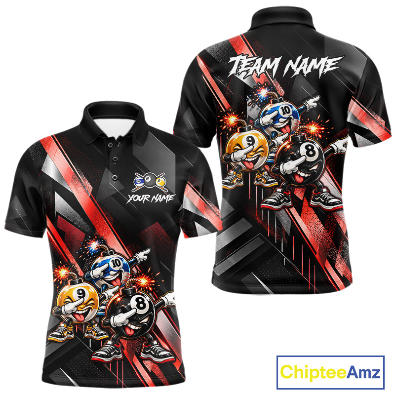 Funny Dabbing Bomb 8-Ball 9-Ball 10-Ball Billiard Pool Shirt For Men Custom Billiard Team Appeal NYN4865
