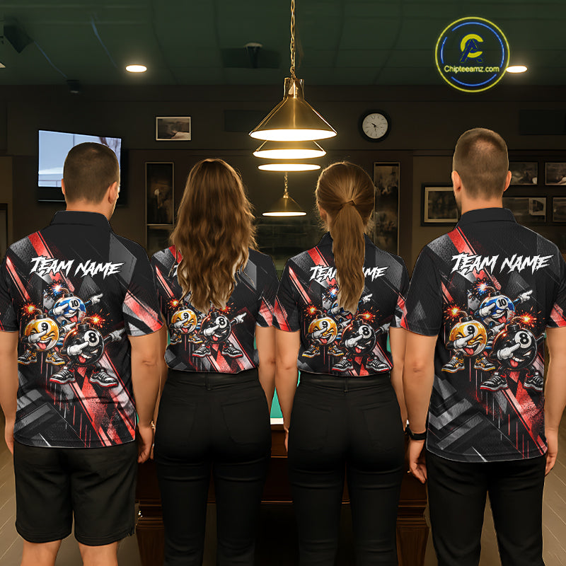 Funny Dabbing Bomb 8-Ball 9-Ball 10-Ball Billiard Pool Shirt For Women Custom Billiard Team Appeal NYN4865