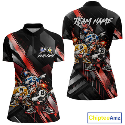 Funny Dabbing Bomb 8-Ball 9-Ball 10-Ball Billiard Pool Shirt For Women Custom Billiard Team Appeal NYN4865