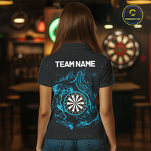 Load image into Gallery viewer, Custom Tiger And Dragon Blue Dartboard Women Darts Polo League Shirts Funny Dart Jerseys NYN2216