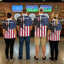 Load image into Gallery viewer, Personalized American Flag Black Splatter Dart Polo Shirts For Men Custom Dart Team Jerseys NYN2711