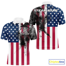 Load image into Gallery viewer, Personalized American Flag Black Splatter Dart Polo Shirts For Men Custom Dart Team Jerseys NYN2711